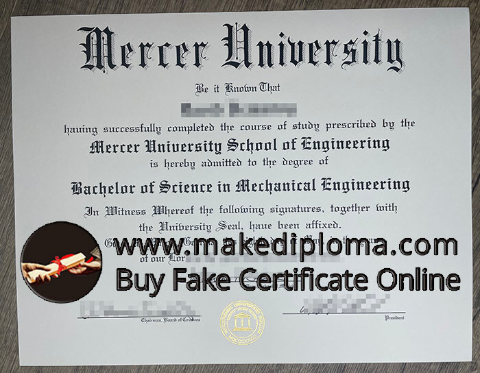 Buy Mercer University fake diploma.