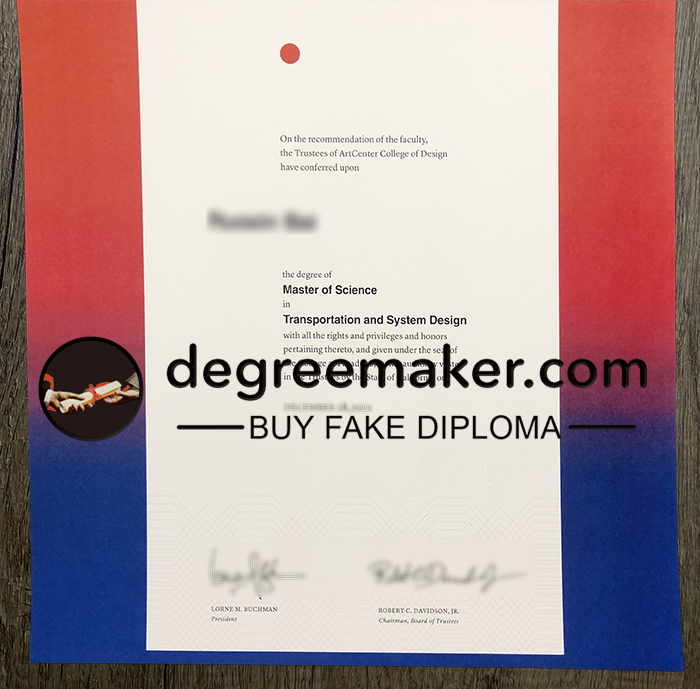 ACCD certificate, buy ArtCenter Coolege of Design diploma