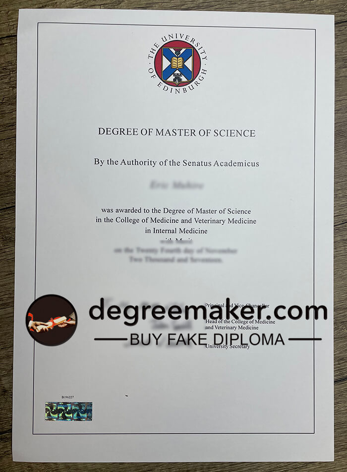 Buy University of Edinburgh diploma