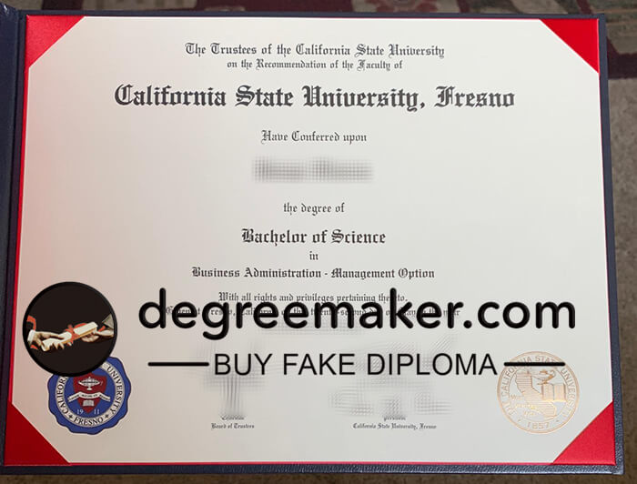 California State University Fresno diploma, buy fake degree online.