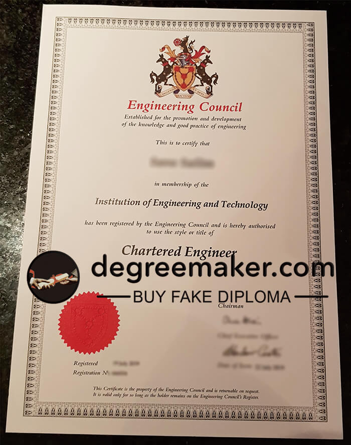 Engineering Council certificate, buy Chartered Engineer certificate