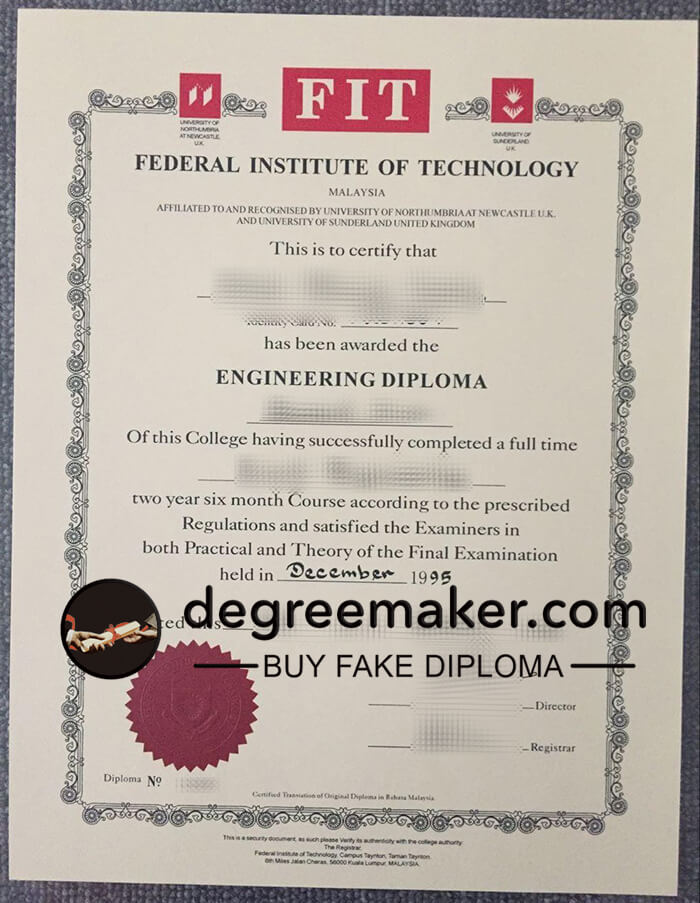 Federal Institute Technology diploma, buy FIT diploma.