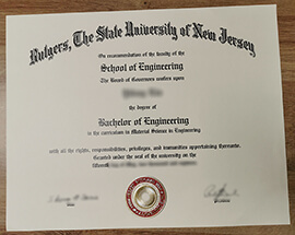 Replica Rutgers University Diploma and Transcript.