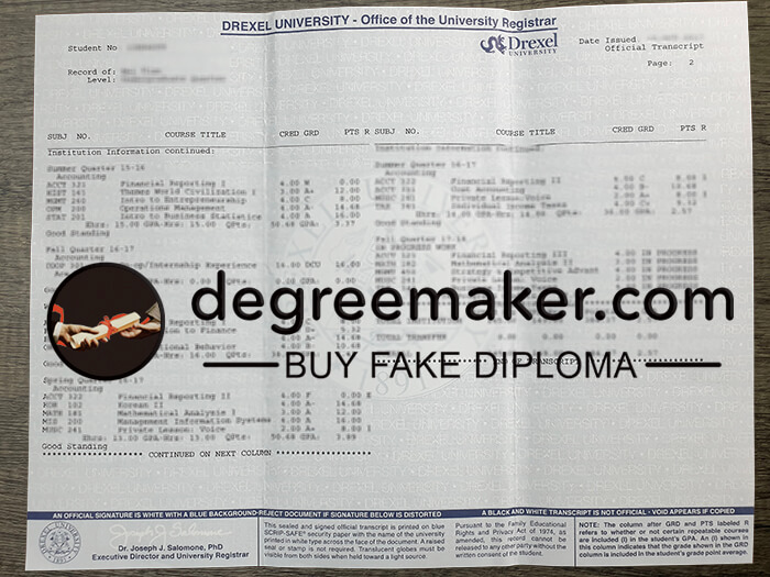 Where To Order Fake Drexel University Fake Transcript?