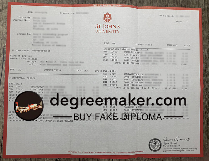 Buy ST John's University fake diploma, buy ST John's University fake transcript, order ST John's University transcript.