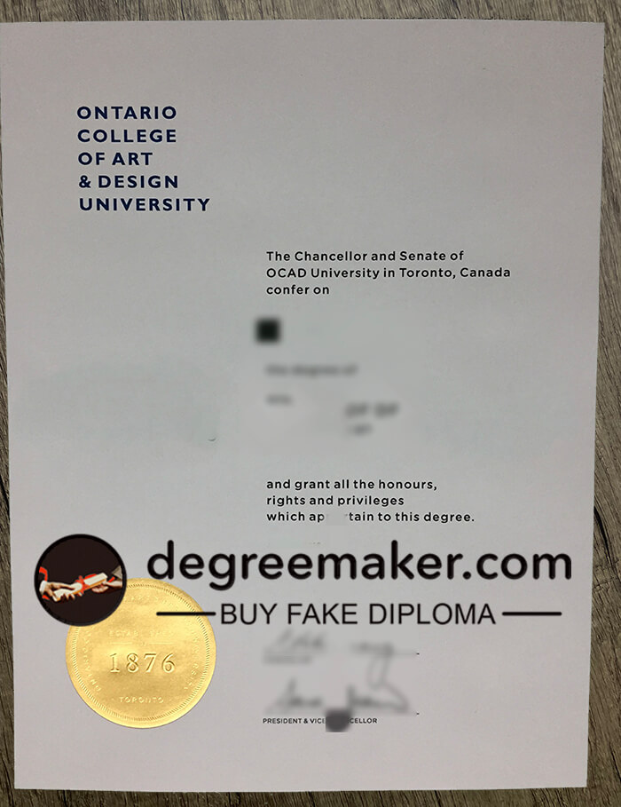 Buy Ontario College of Art design University diploma. buy OCAD diploma, buy OCAD fake certificate.