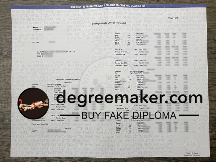 Buy PSU transcript, buy PSU fake degree, Pennsylvania State University diploma, buy Pennsylvania State University transcript.