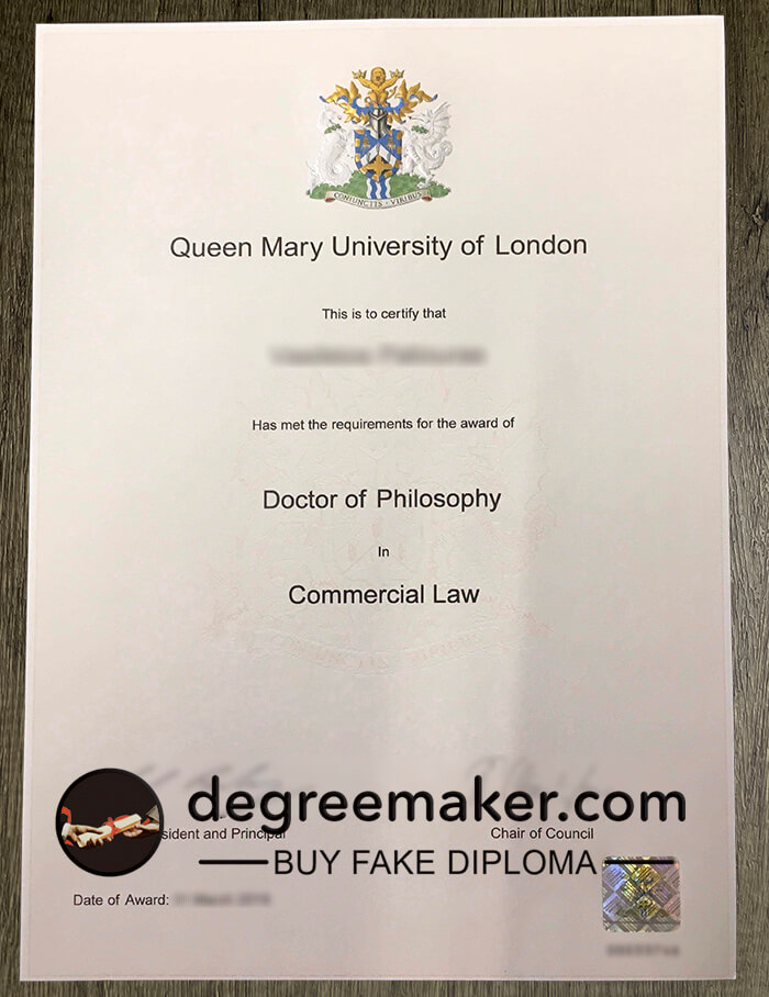 Queen Mary University of London diploma, buy QNUL degree online.