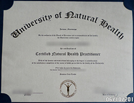 Fake University of Natural Health Diploma, Buy UNH Degree.