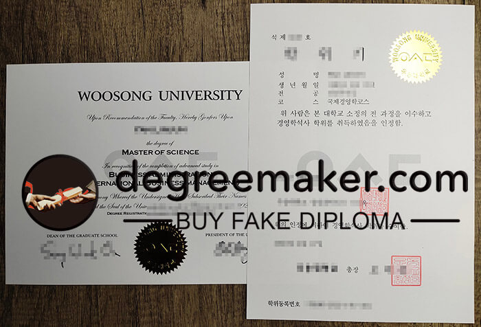 buy fake Woosong University degree