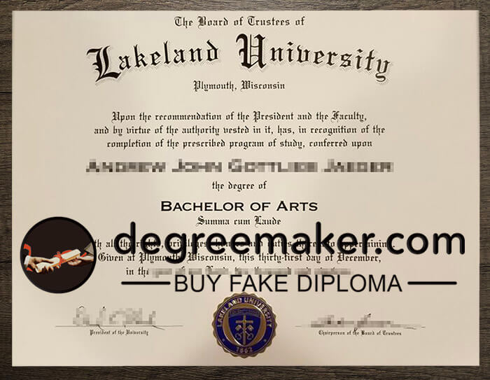 buy fake Lakeland University diploma online