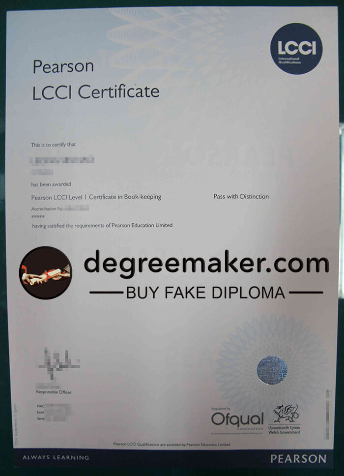 Where to obtain replacement Pearson LCCI certificate?