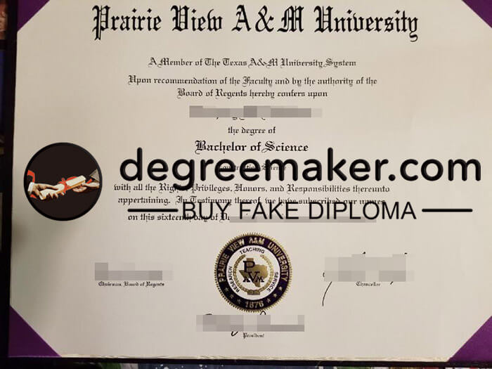 buy fake Prairie View A&M University diploma