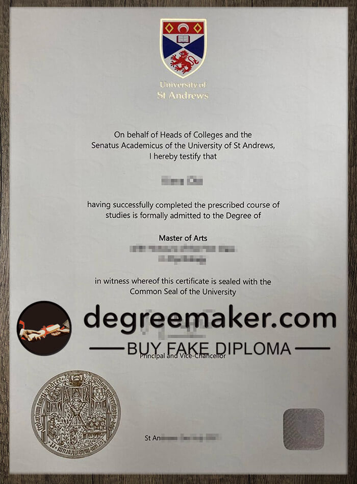 buy fake University of St Andrews degree