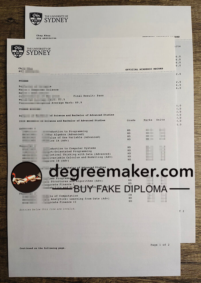 buy fake University of Sydney degree