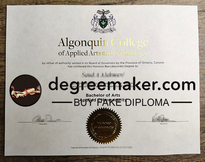 buy fake Algonquin College of Applied Arts and Technology degree