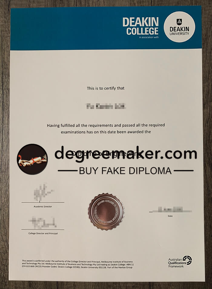 buy fake Deakin College degree