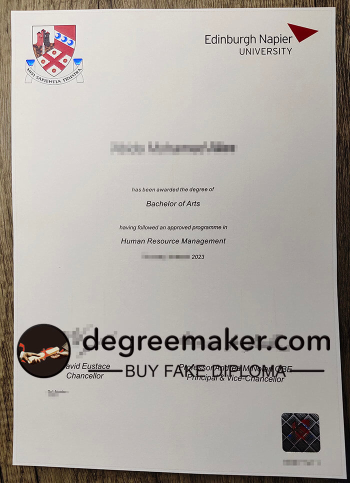 buy fake Edinburgh Napier University degree