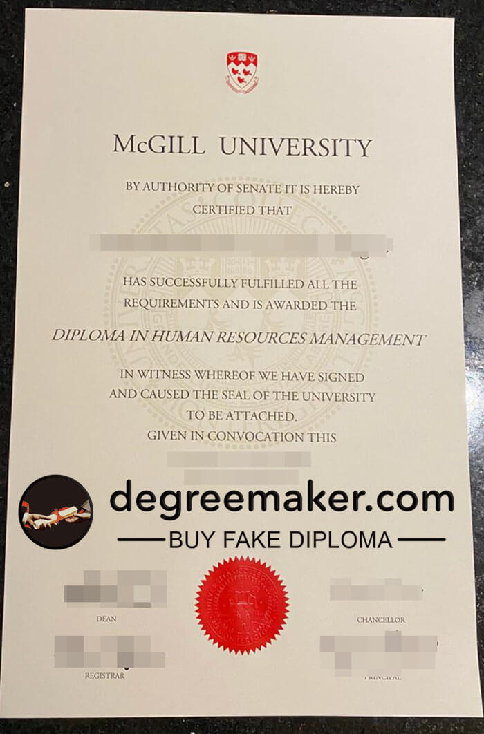 buy fake McGill University diploma