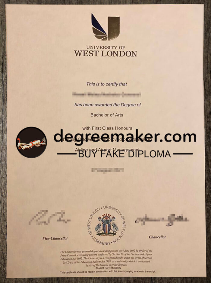 buy fake University of West London degree