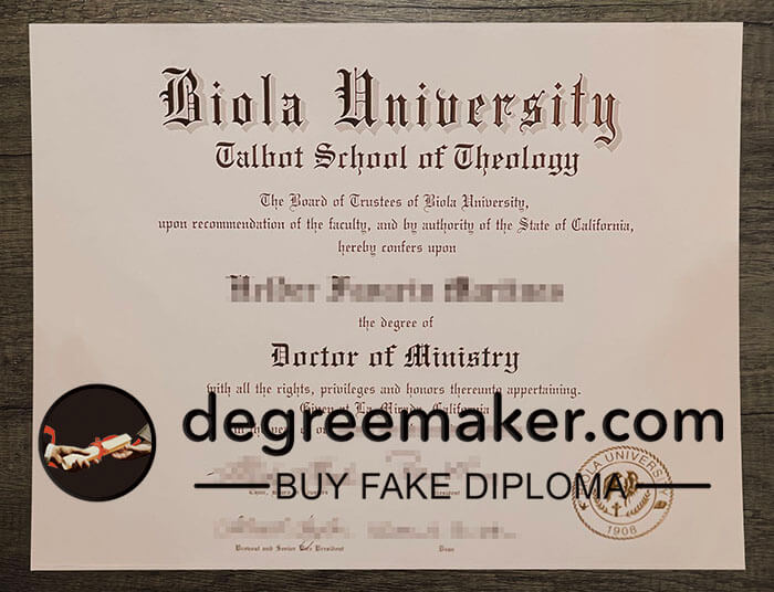 buy fake Biola University degree