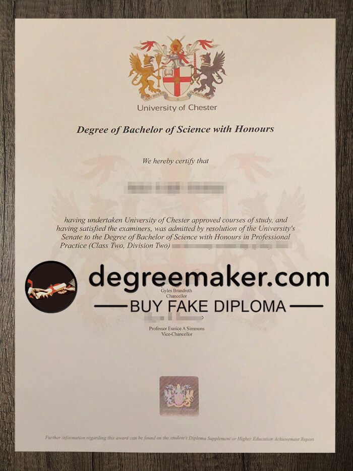 buy fake University of Chester degree