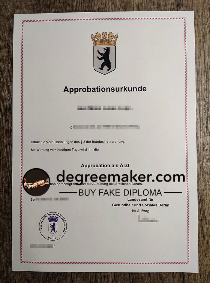 buy fake Approbationsurkunde certificate