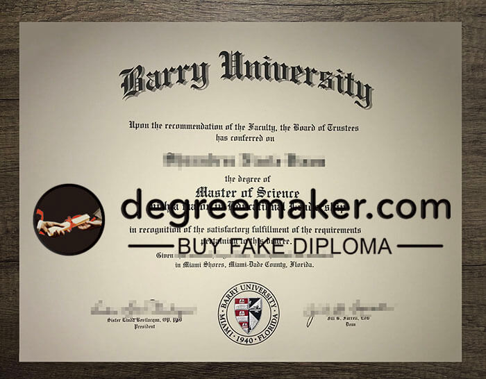 buy fake Barry University degree