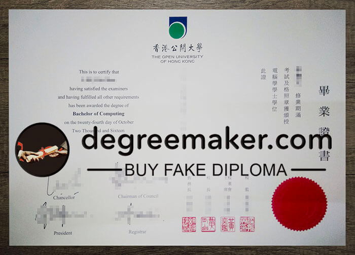 buy fake Open University of Hong Kong degree