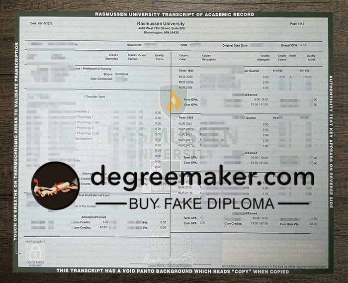 buy fake Rasmussen University degree