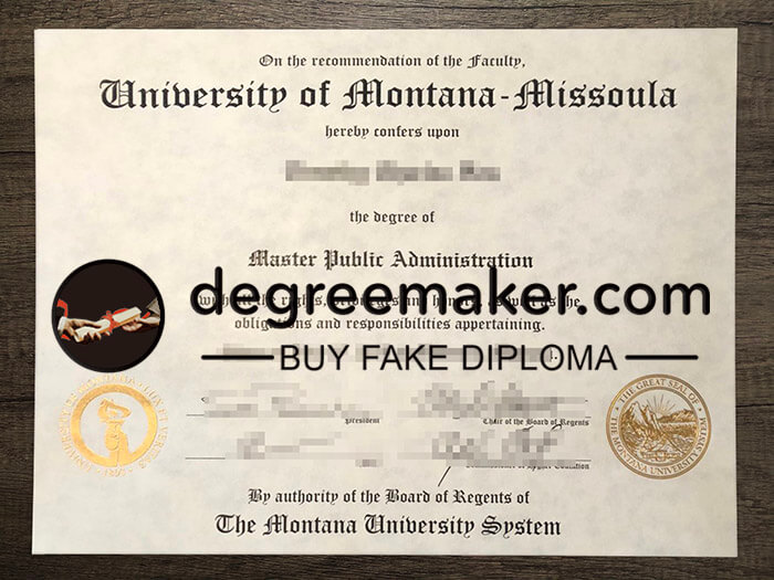 buy fake University of Montana Missoula degree