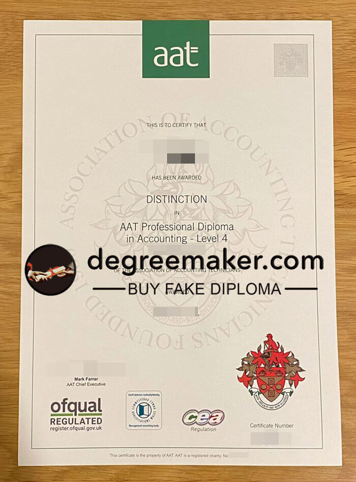 buy fake AAT Accounting Level 4 diploma