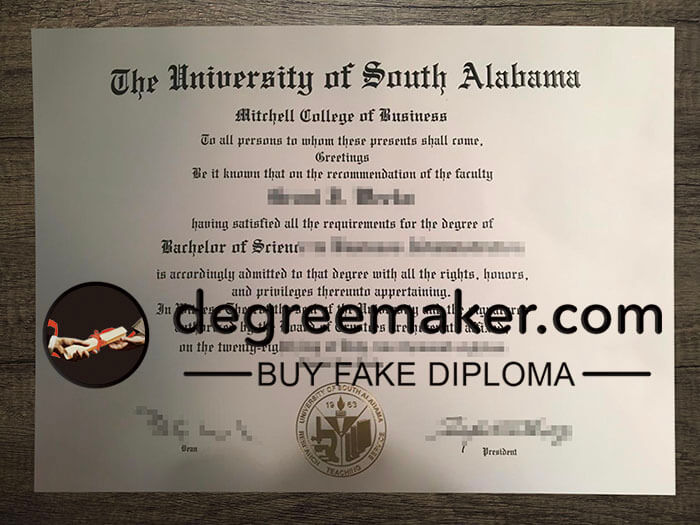 buy fake University of South Alabama degree