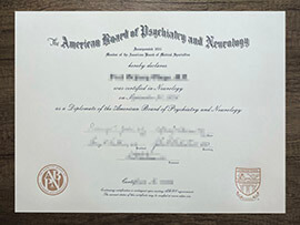 Replicate American Board of Psychiatry and Neurology certificate.