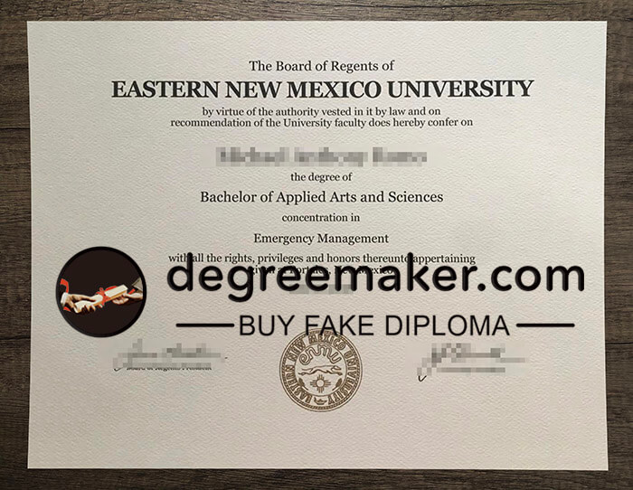 fake Eastern New Mexico University diploma