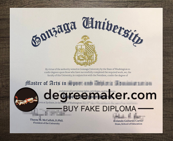 buy fake Gonzaga University degree