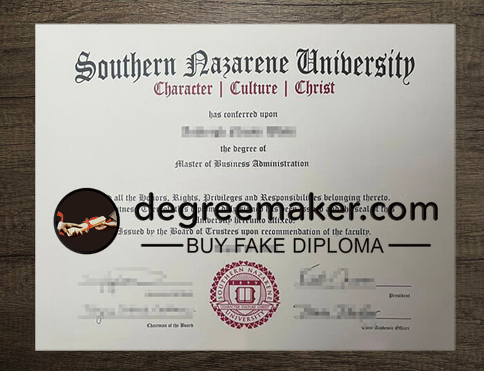 buy fake Southern Nazarene University degree