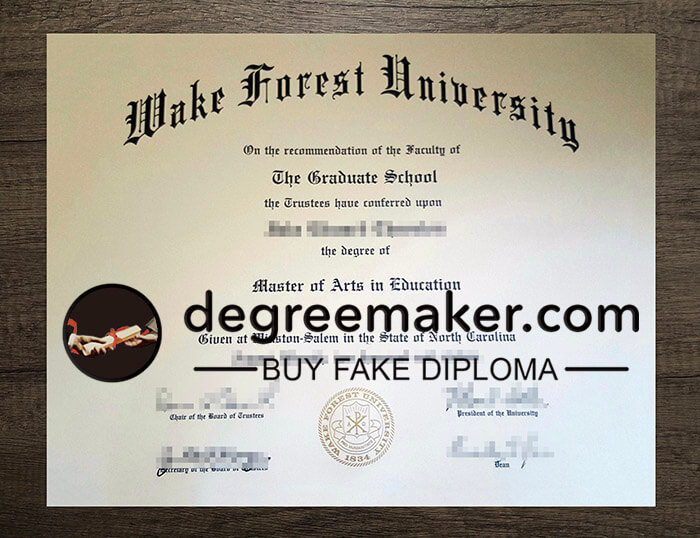 buy fake Wake Forest University degree