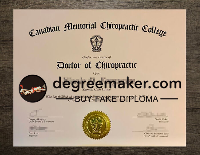 buy Canadian Memorial Chiropractic College degree