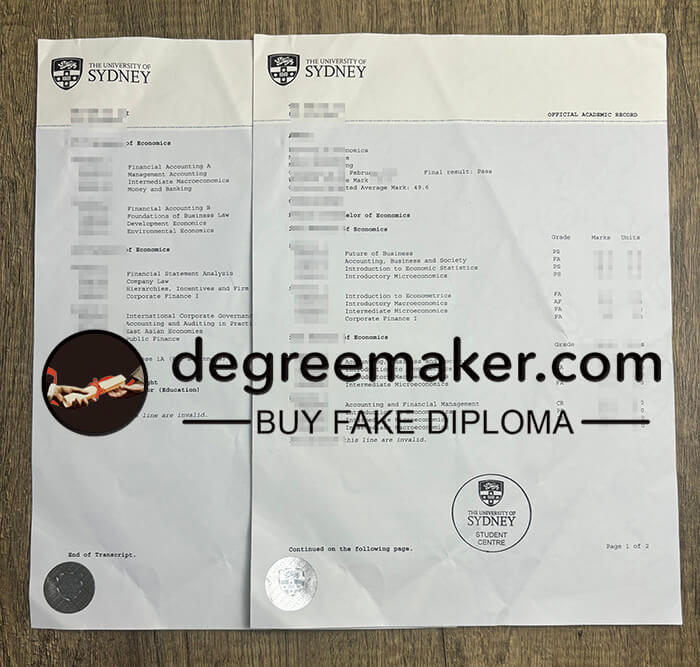 buy University of Sydney transcript