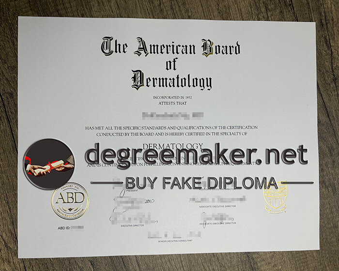 buy American Board of Dermatology certificate