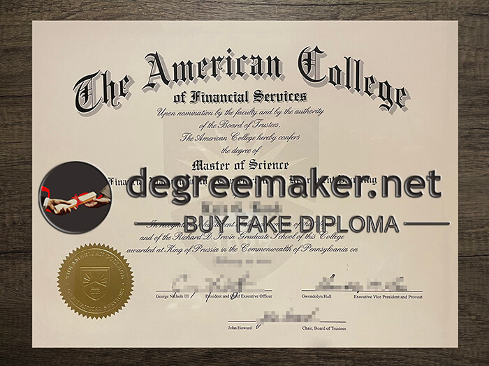 American College of Financial Services diploma