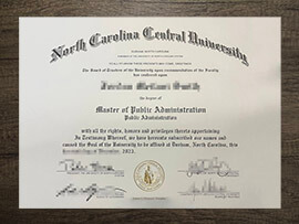 Options to order a North Carolina Central University degree.