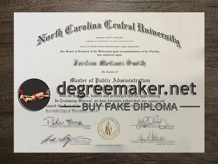 make North Carolina Central University diploma