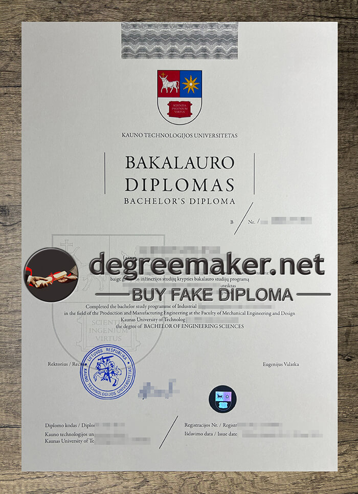 Kauno Technologijos Universitetas diploma