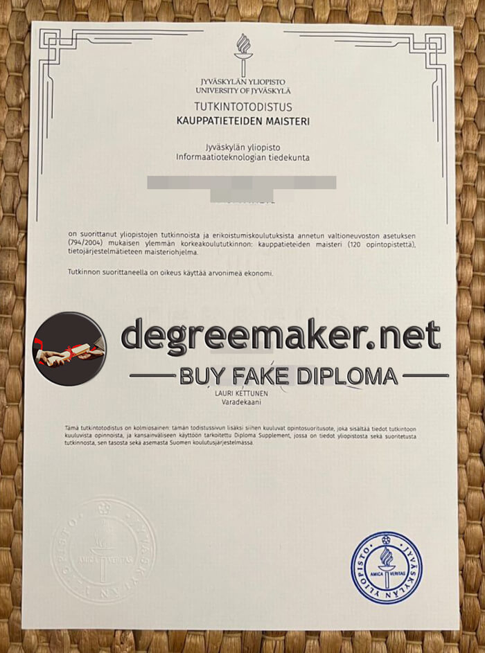 University of Jyväskylä diploma