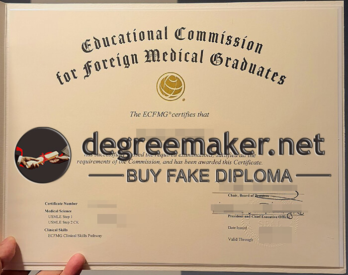 Educational Commission for Foreign Medical Graduates certificate