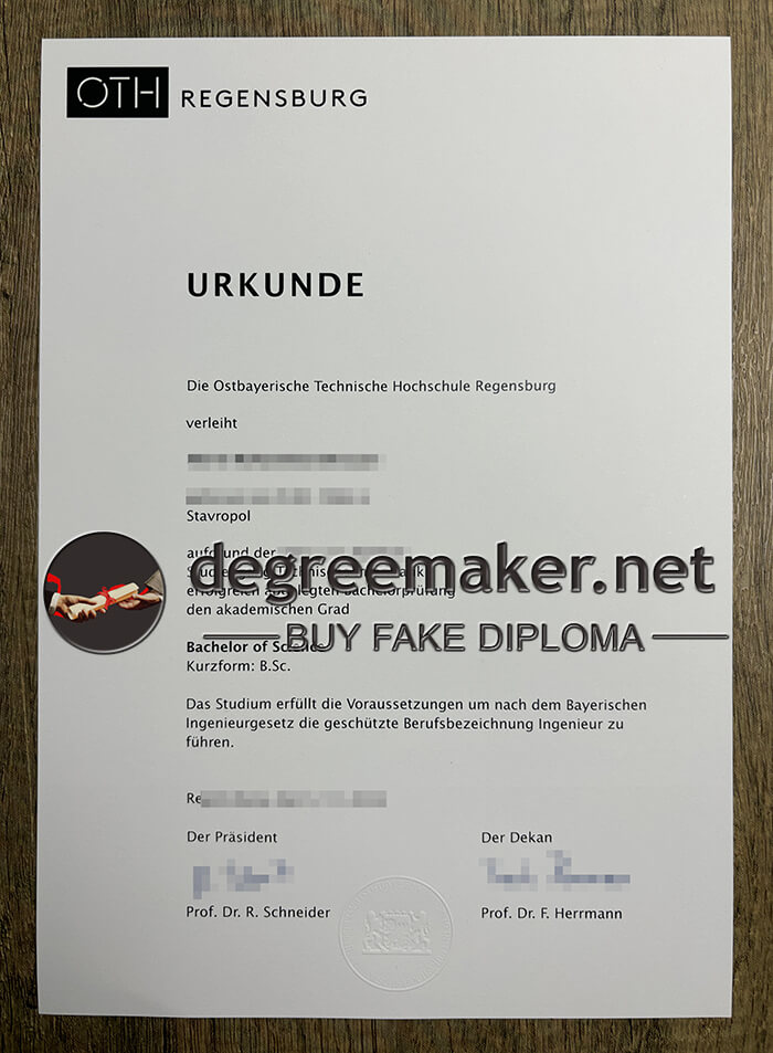 Regensburg University of Applied Sciences diploma