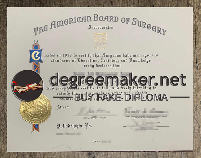 American Board of Surgery certificate